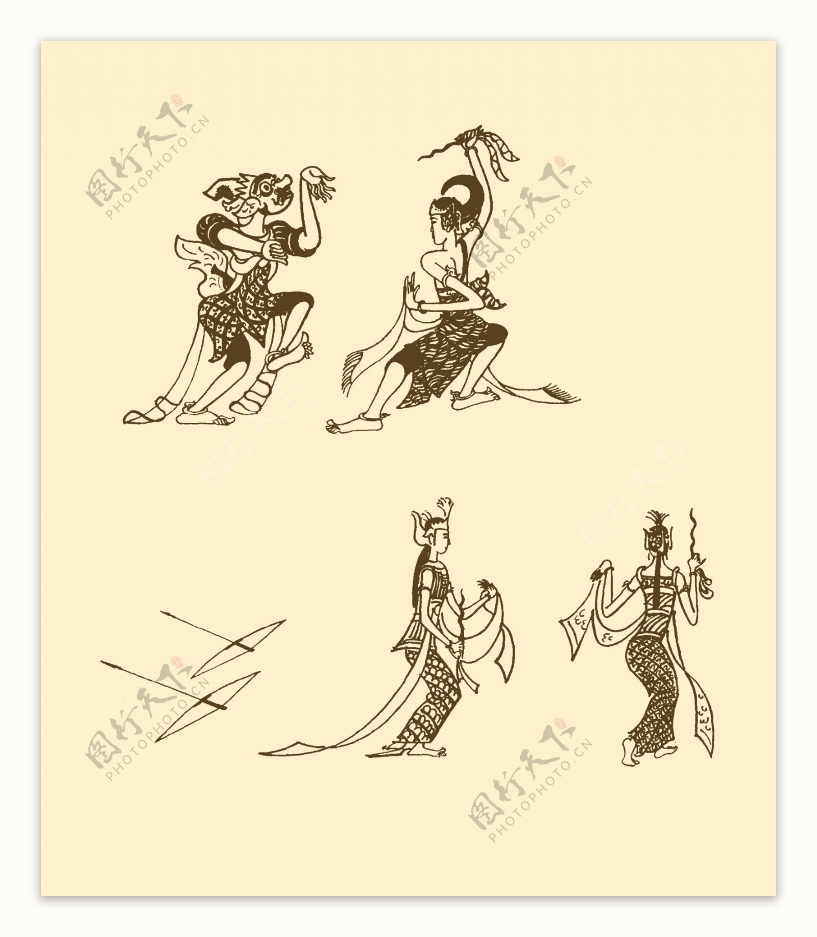 贡加兰舞人物插图