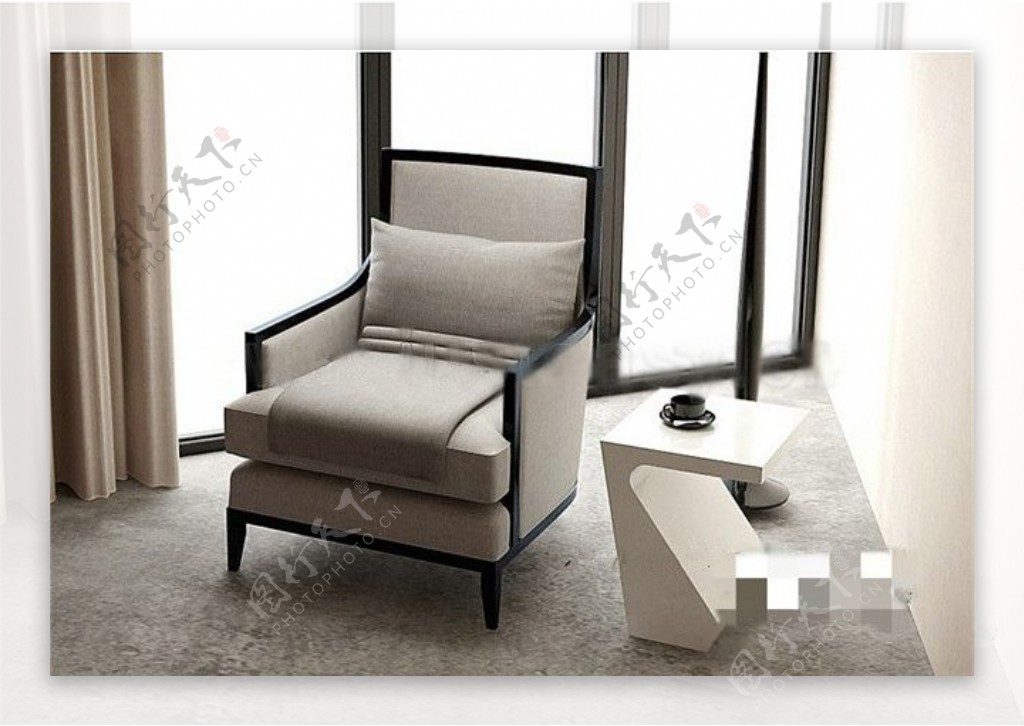 现代新古典沙发椅3D模型