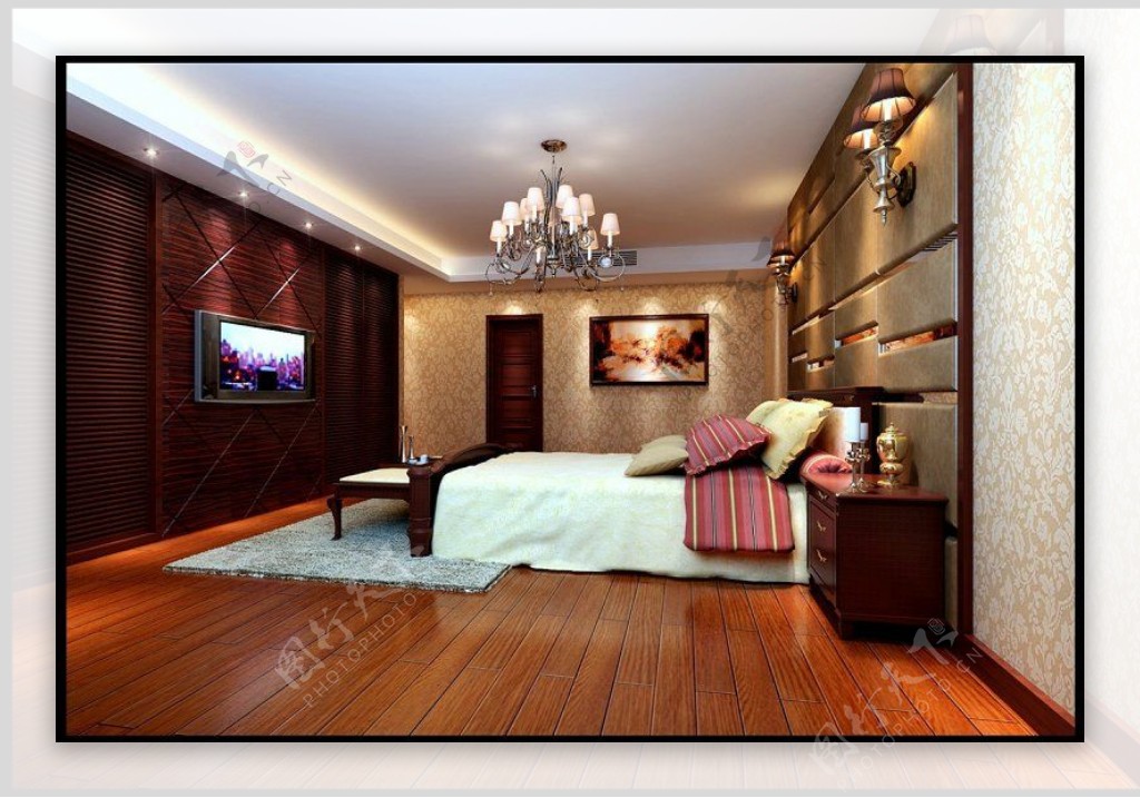 欧式豪华卧室高清3d模型