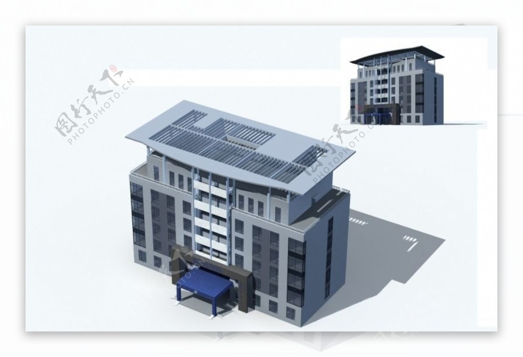 办公楼多层公共建筑设计3D模型