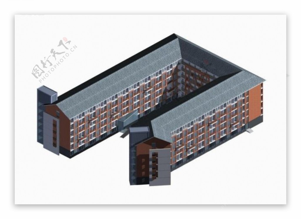 欧式学校建筑群3D模型设计