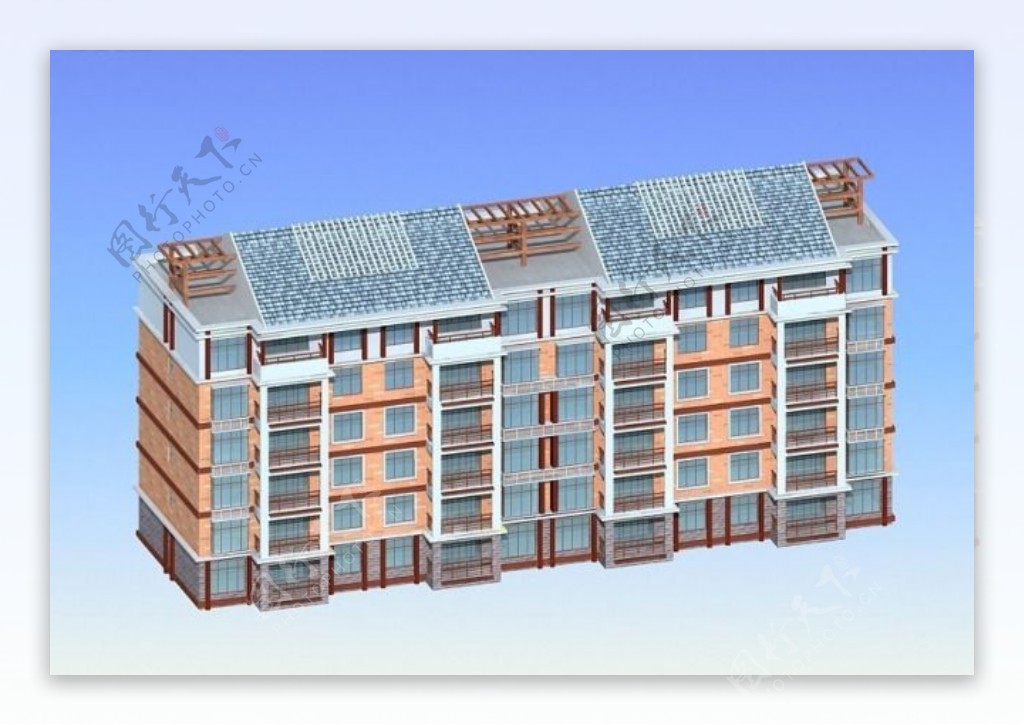 3D现代多层住宅区建筑模型设计