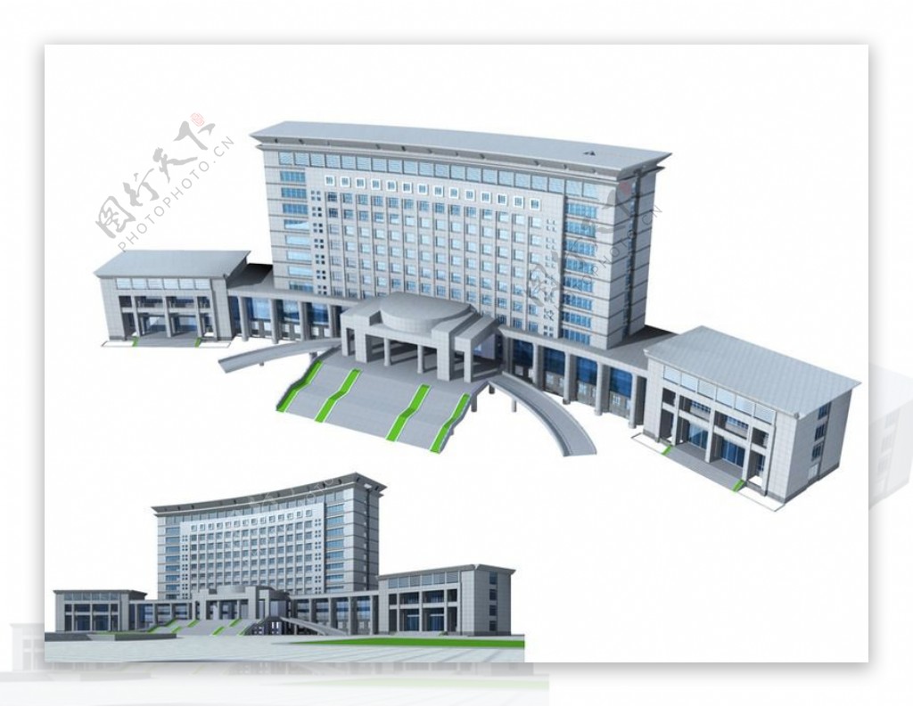 豪华风格公共建筑办公楼模型