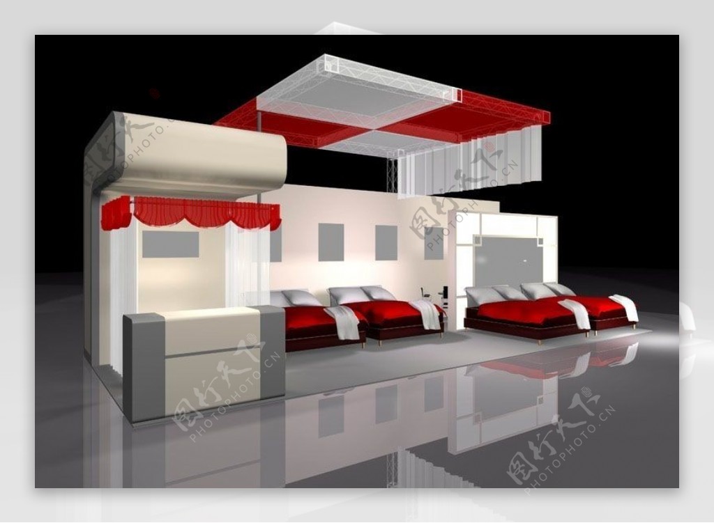 床具展示厅设计模型