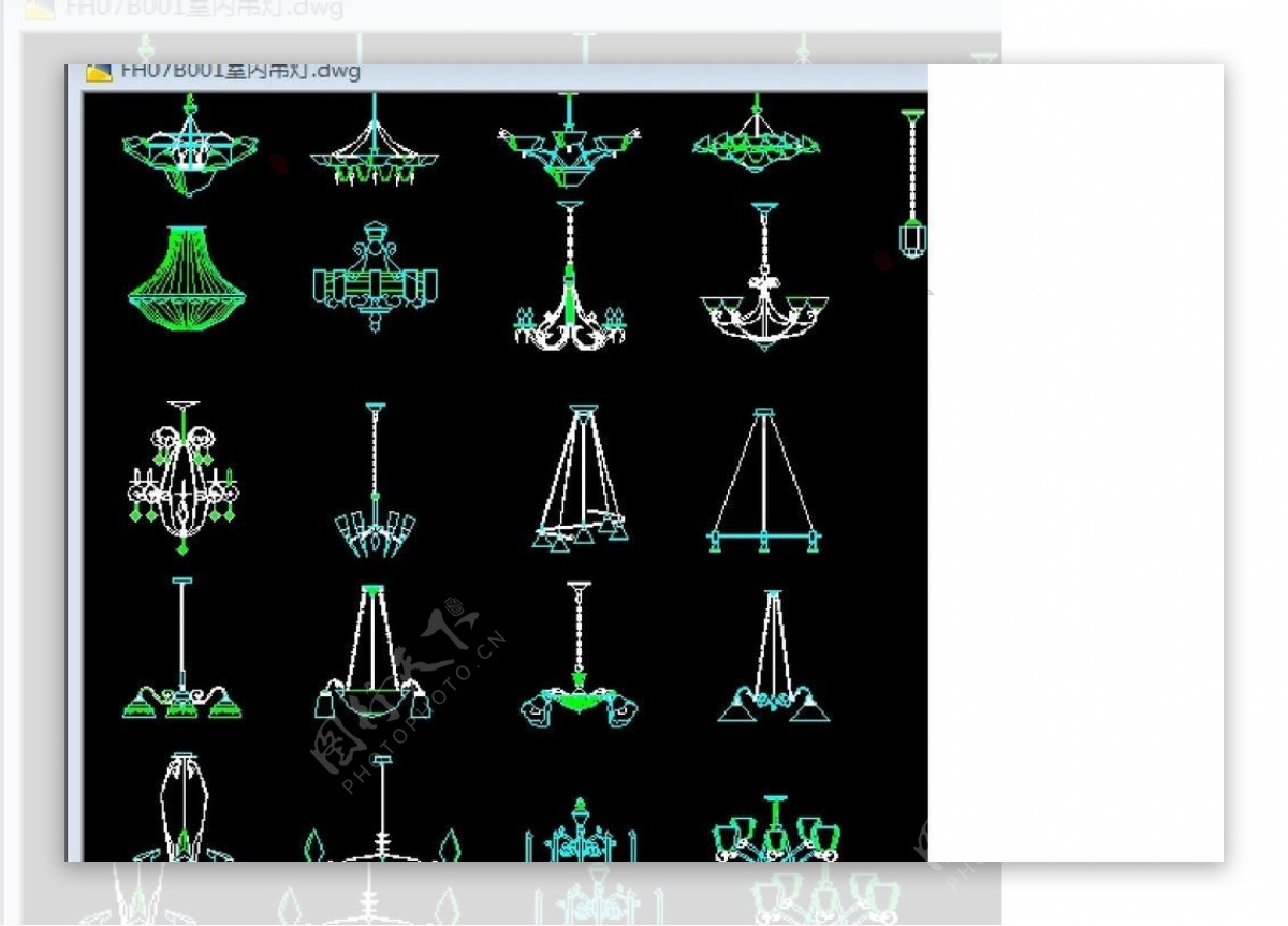 cad图库室内吊灯图片