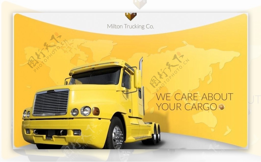 黄色六轮卡车图片