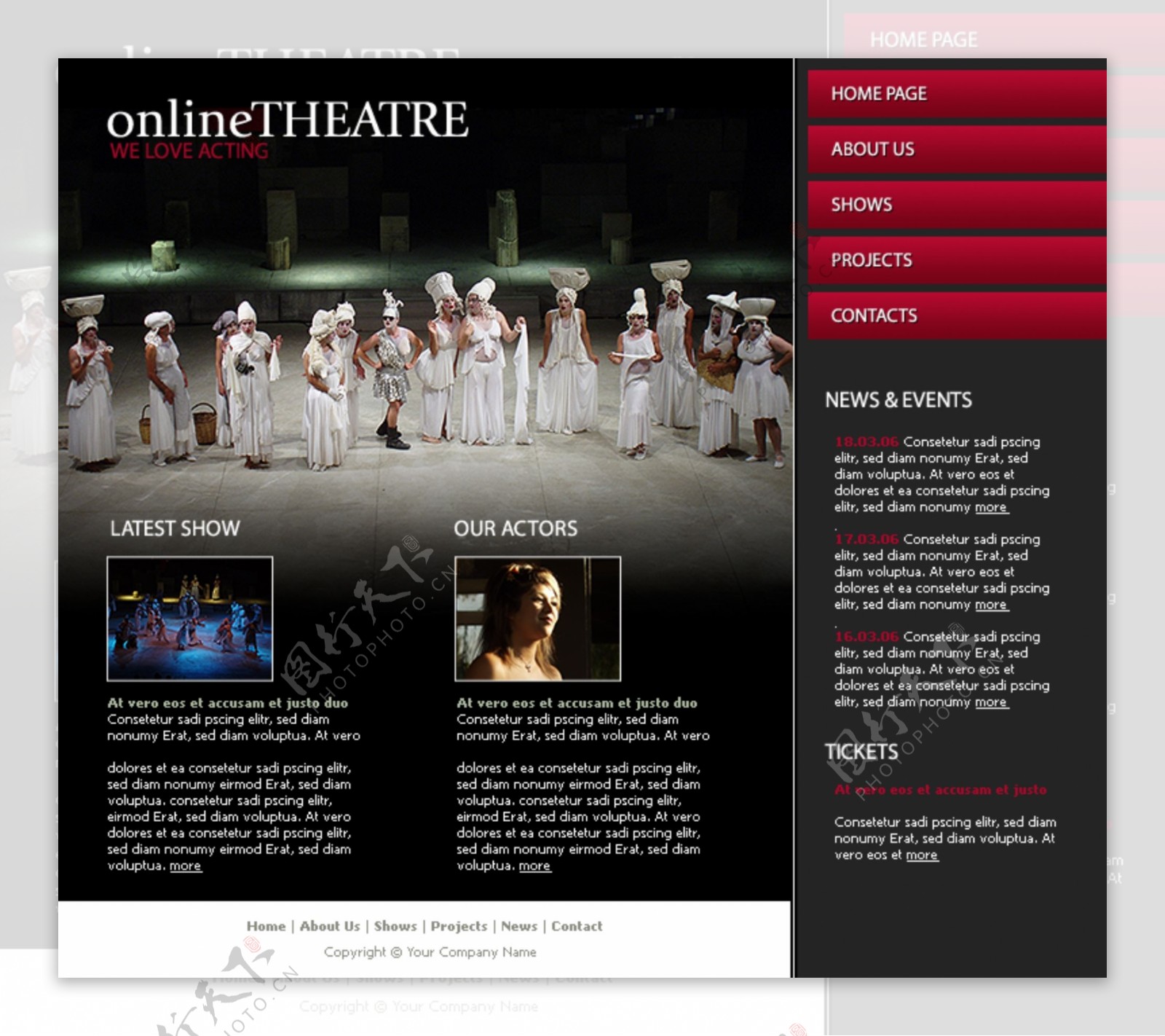 剧场剧院网页模板