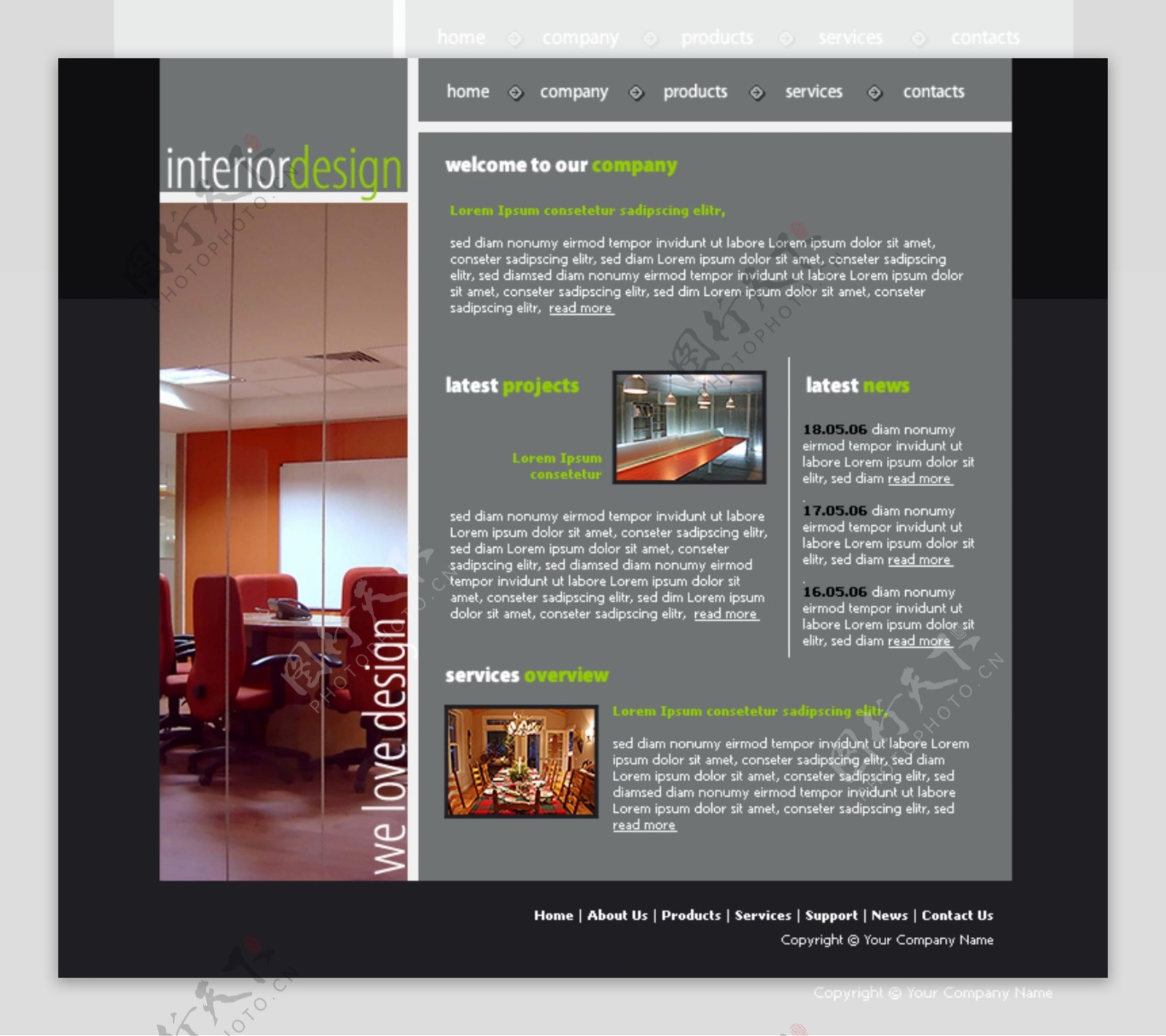 室内设计公司网页模板
