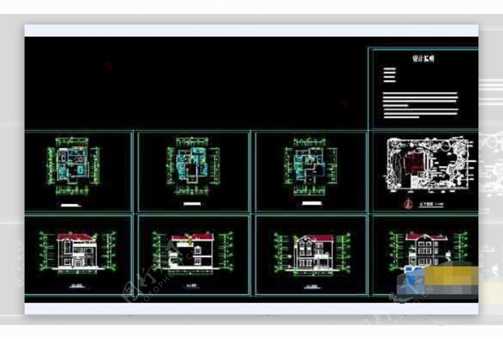 整套个人别墅cad施工设计方案图纸