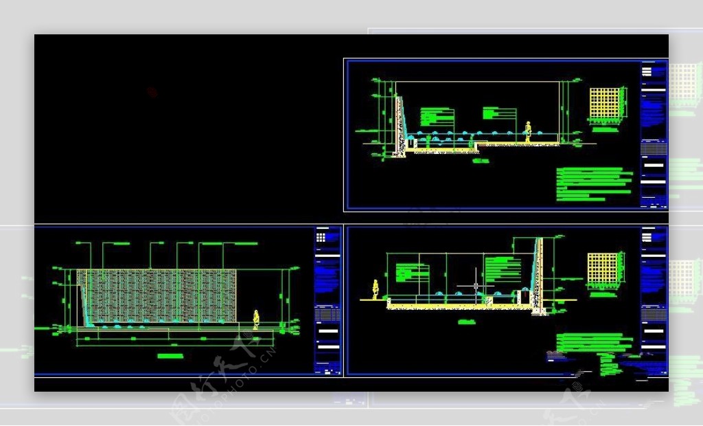 现代水景瀑布施工图