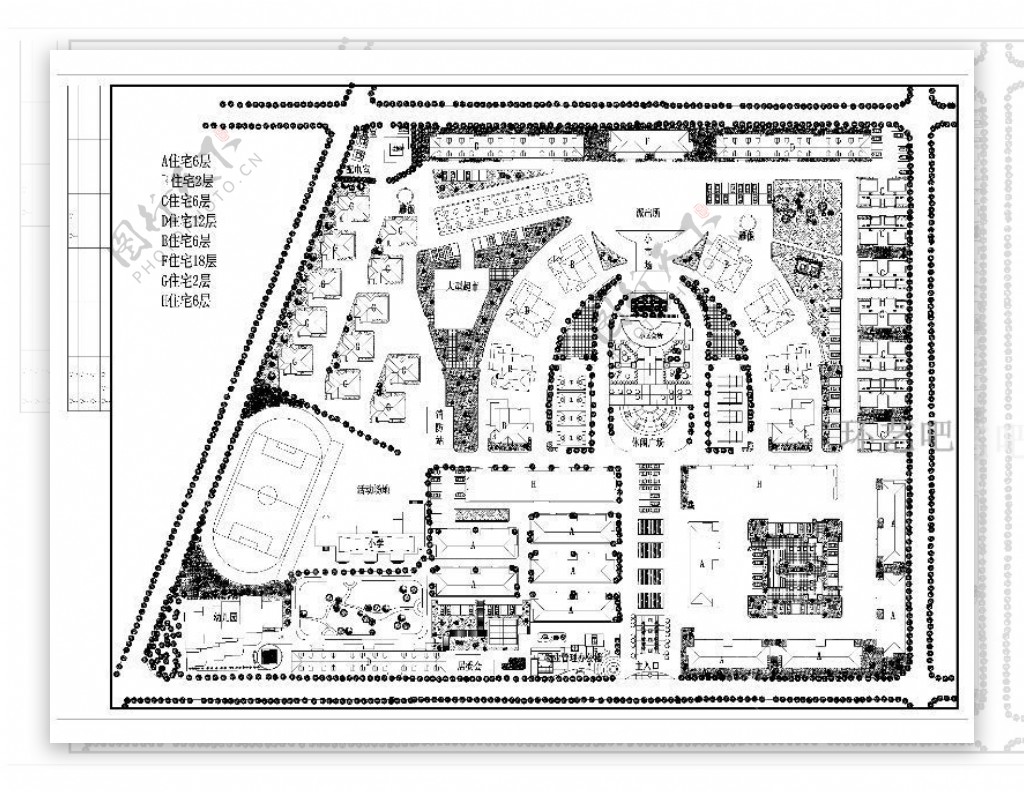 小区规划图纸CAD图库