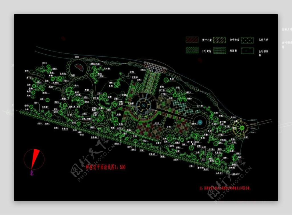 绿化配置cad图素材