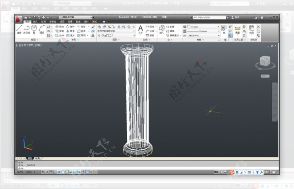 CAD3D简洁圆柱模型
