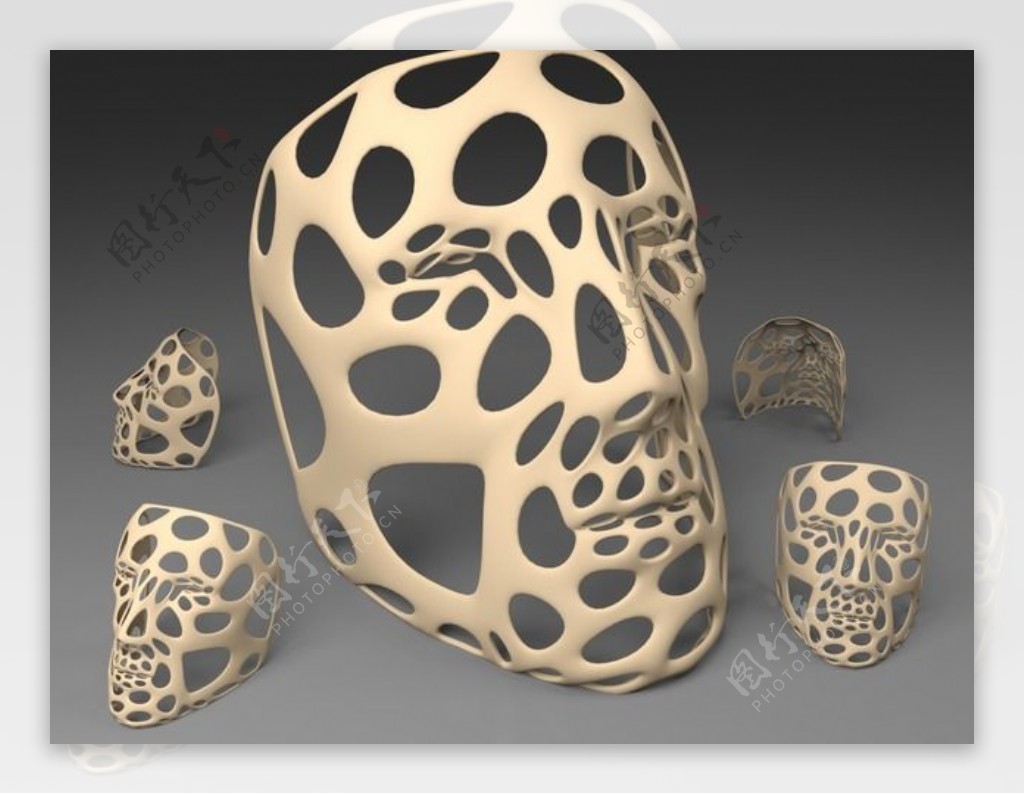 多边形的Voronoi风格的面具单壁