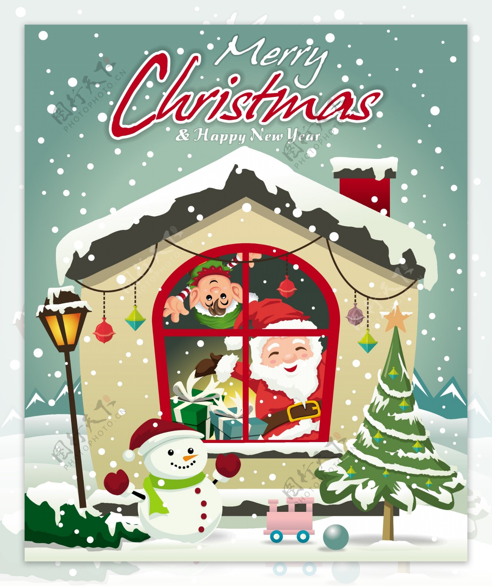 圣诞海报背景设计图片