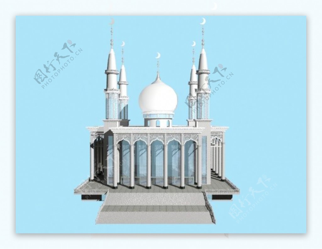 风情园清真寺3d模型源文件