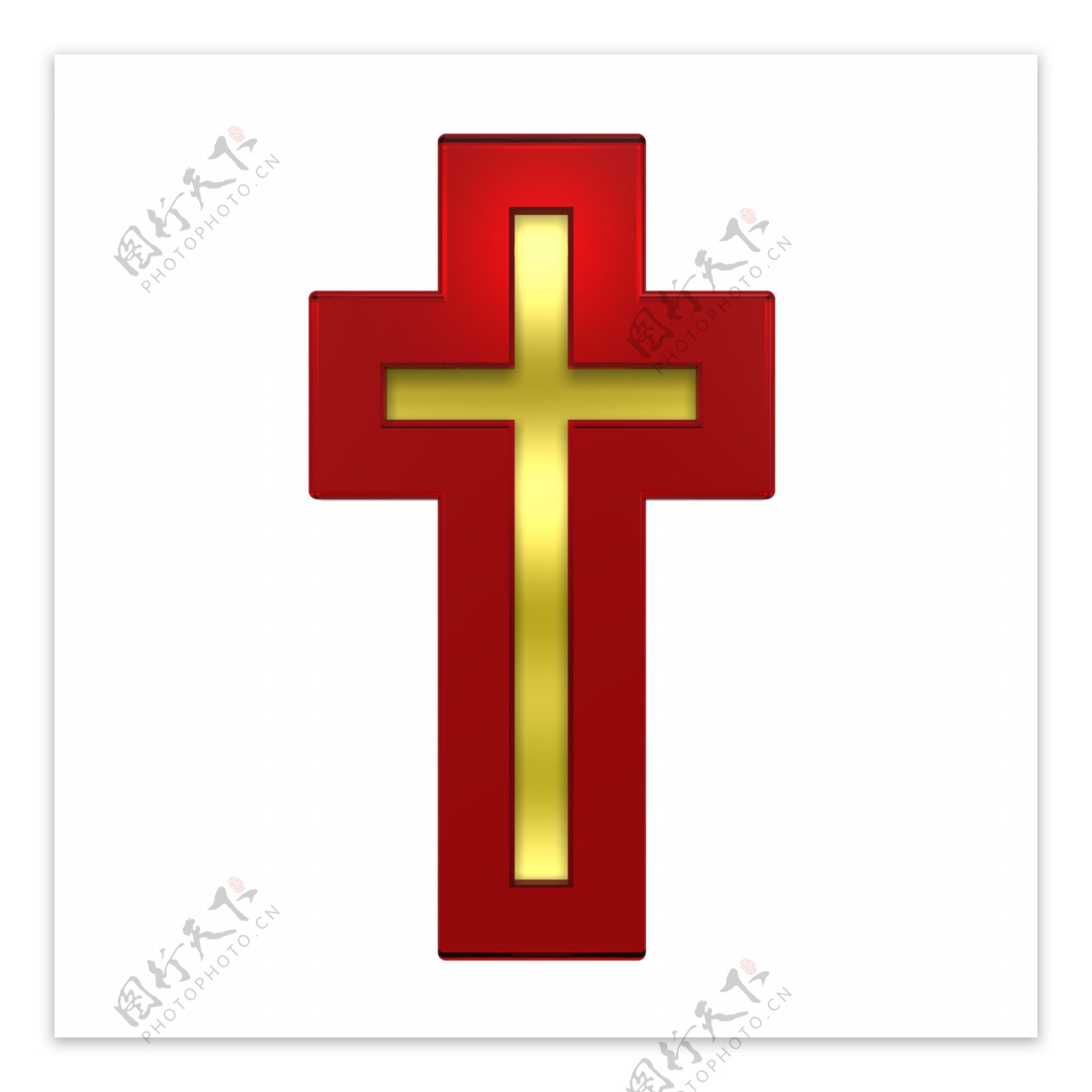 Ruby框架基督教的金十字架白色隔离