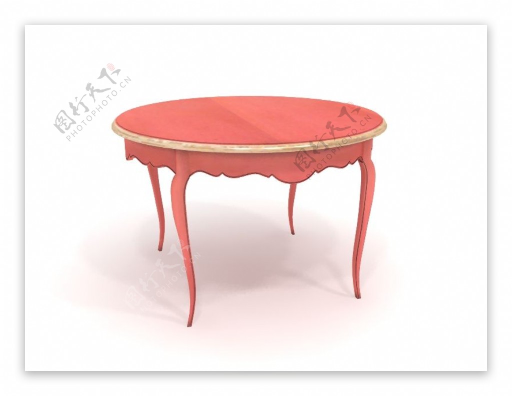 红色桌子3模型素材