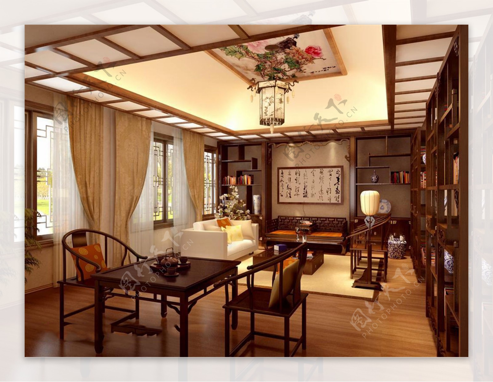 中式客厅模型设计