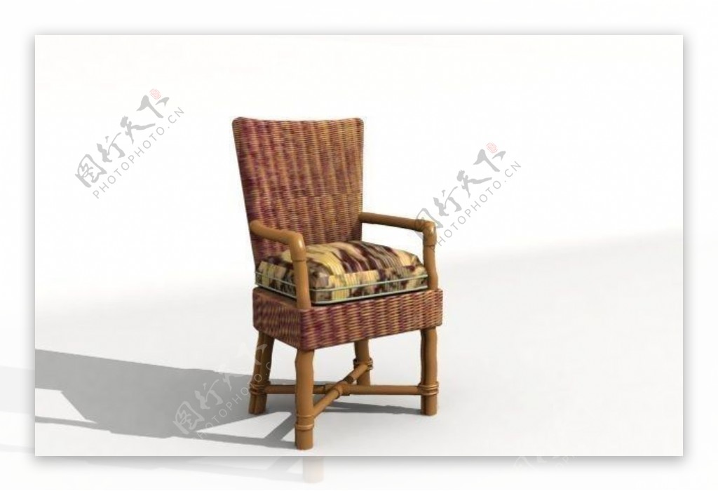 藤编椅子3D模型