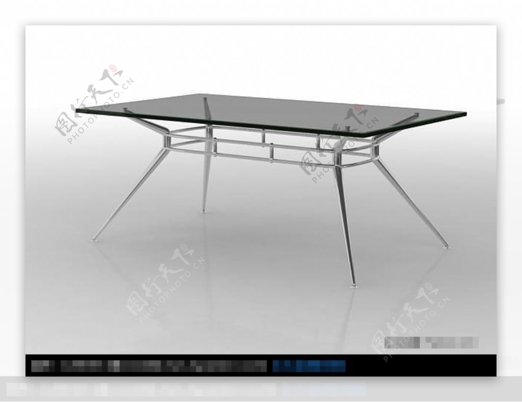 3D玻璃茶几模型