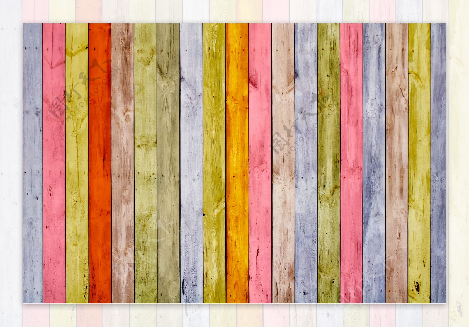 不同颜色的木板条高清摄影图片
