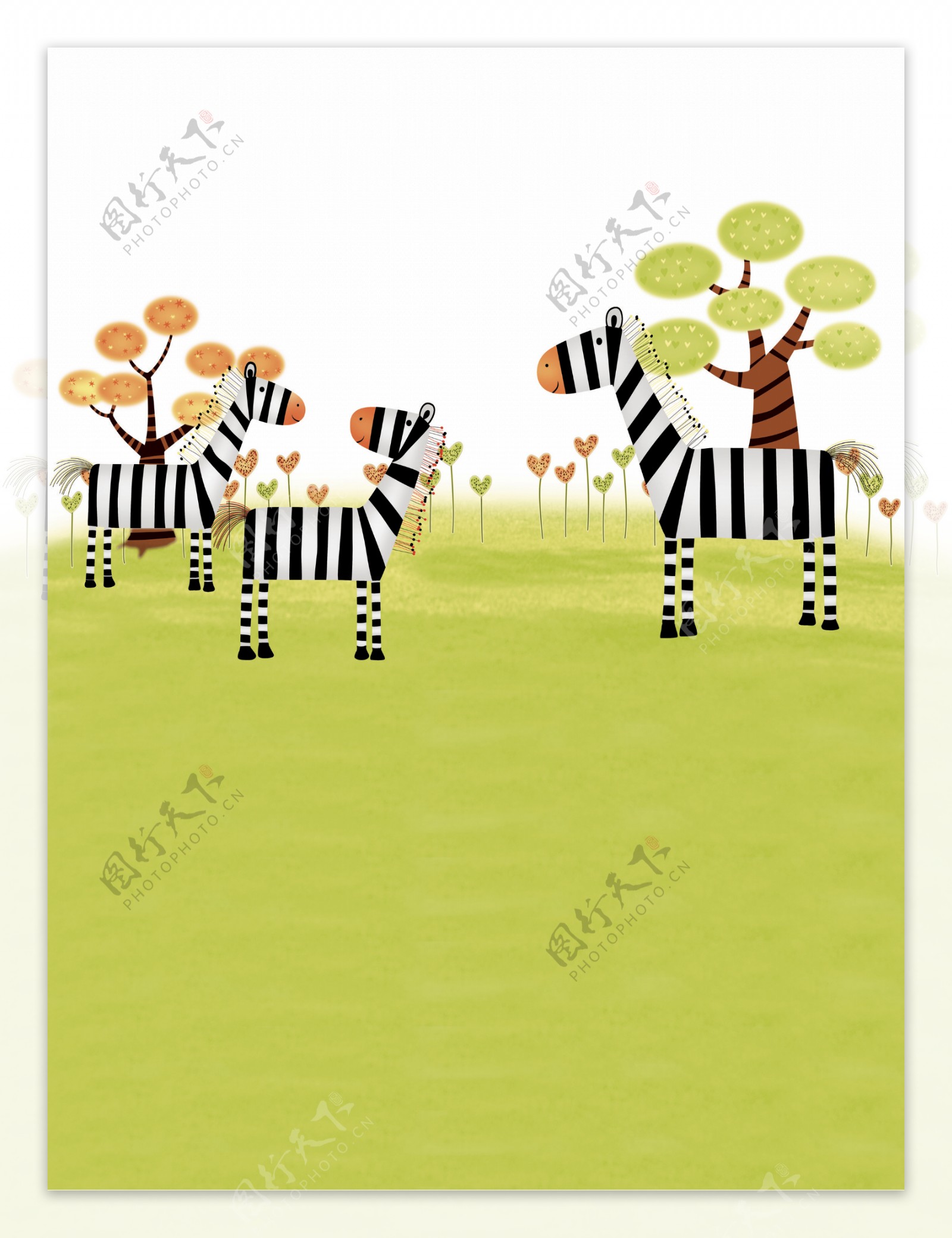 儿童摄影背景草地上的斑马图片
