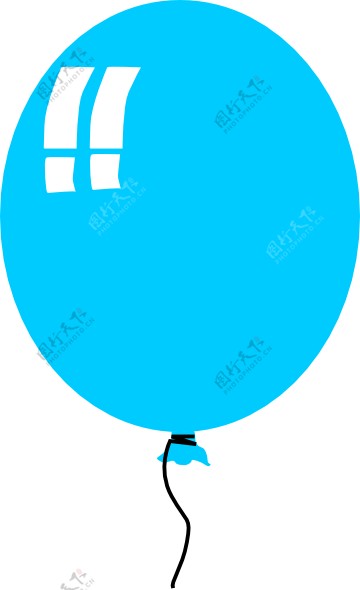 氦的蓝色气球剪贴画