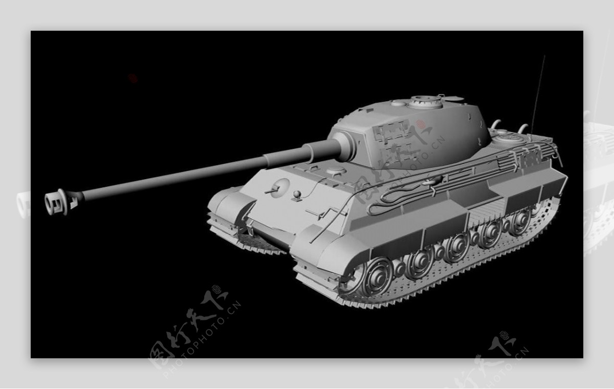 高模PanzerkampfwagenVIAusfETigerII虎王坦克模型