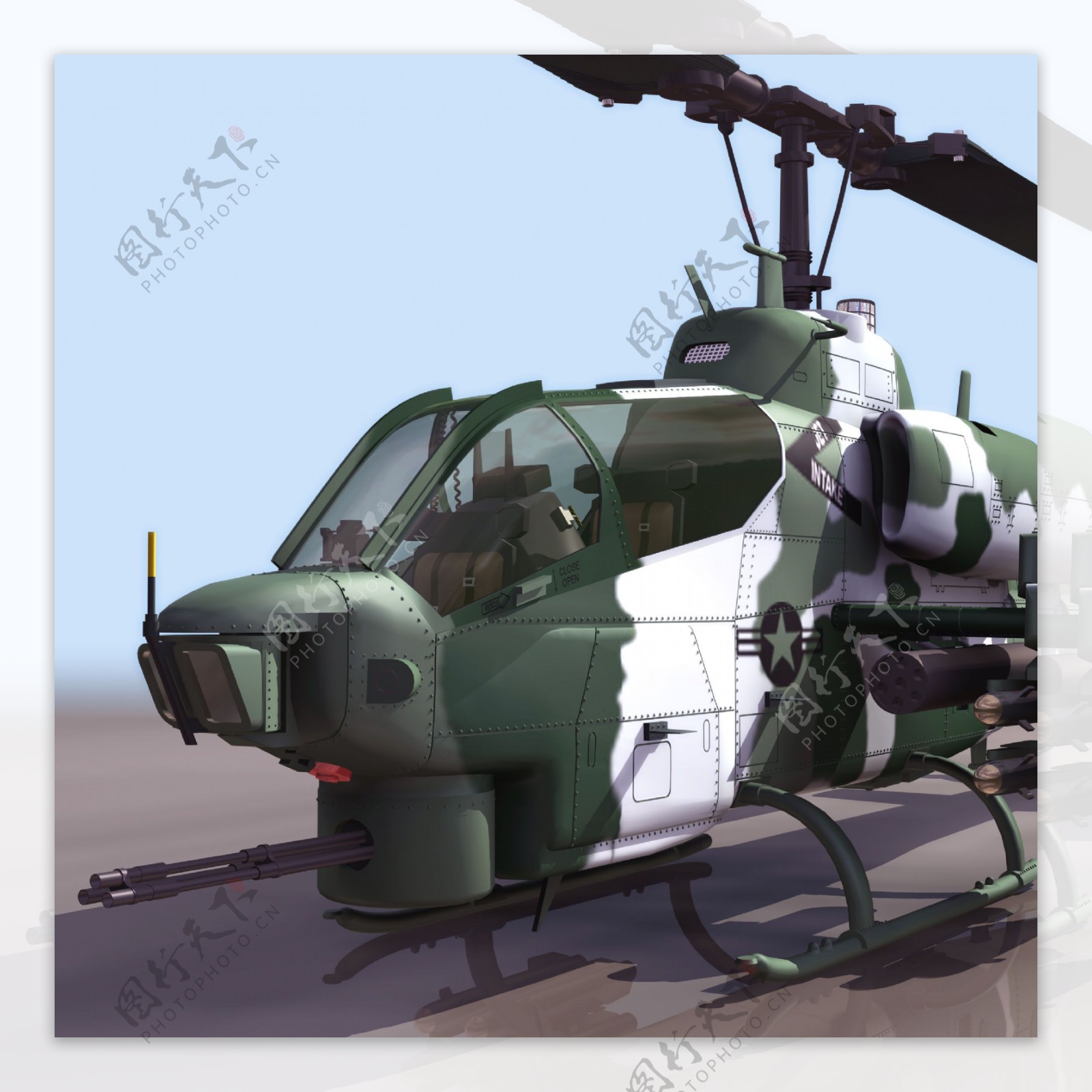 AH1W直升机模型05