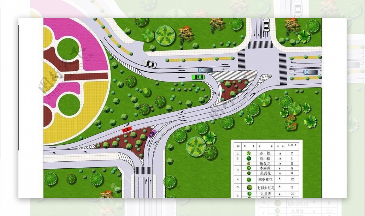 交通绿岛设计PSD图
