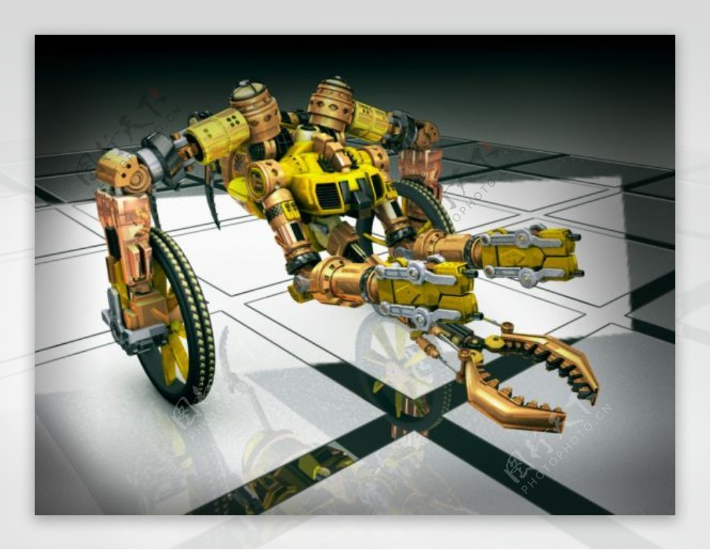 行走的机器人3D模型下载