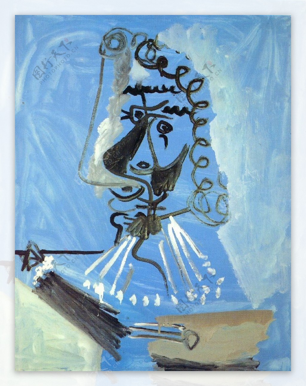 1967Lepeintre2西班牙画家巴勃罗毕加索抽象油画人物人体油画装饰画