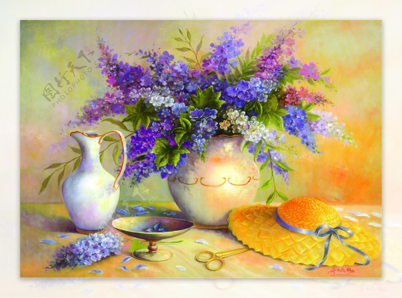 STB2242花卉水果蔬菜器皿静物印象画派写实主义油画装饰画