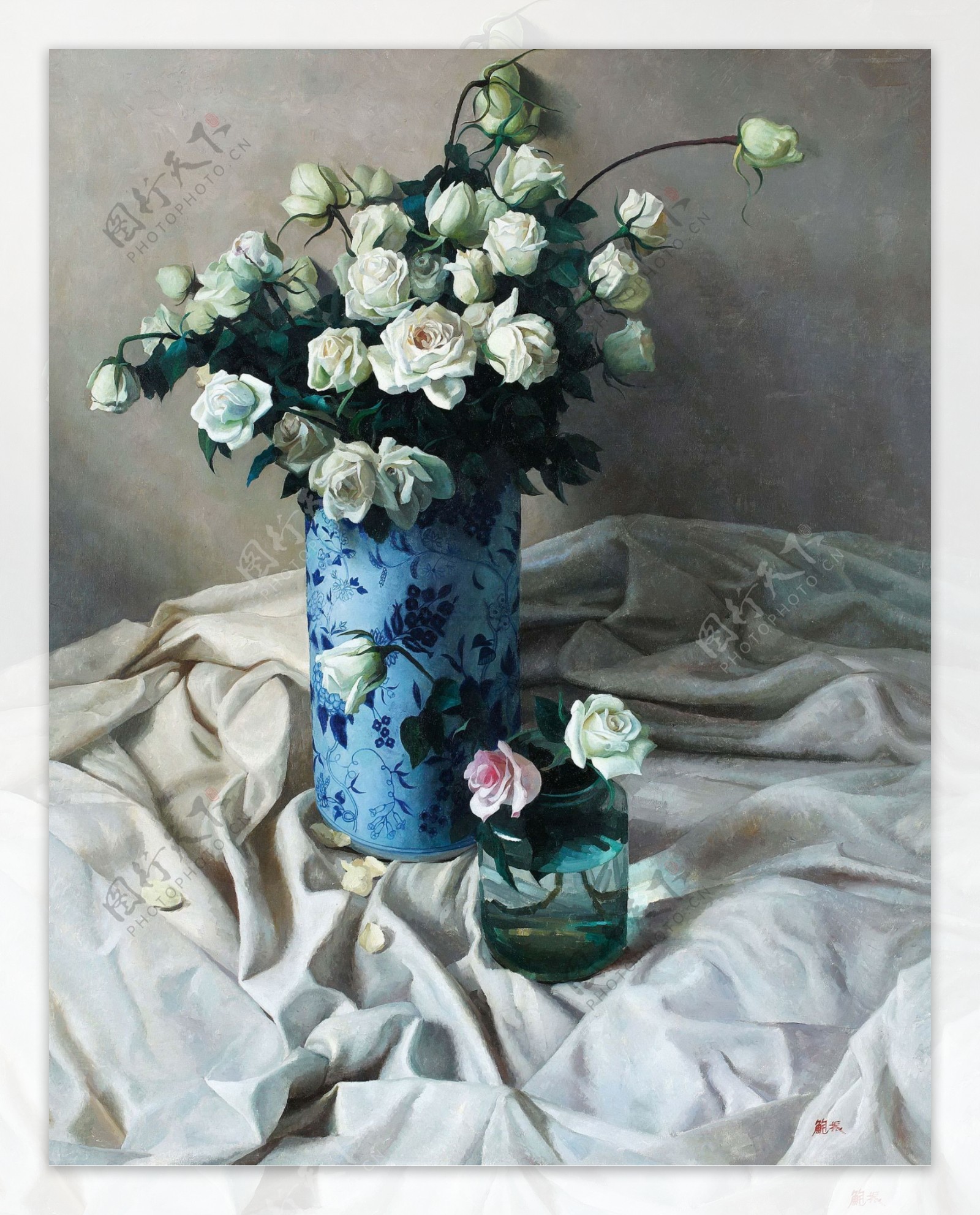 闈欑墿鑺卞崏8311静物花卉油画超写实主义油画静物