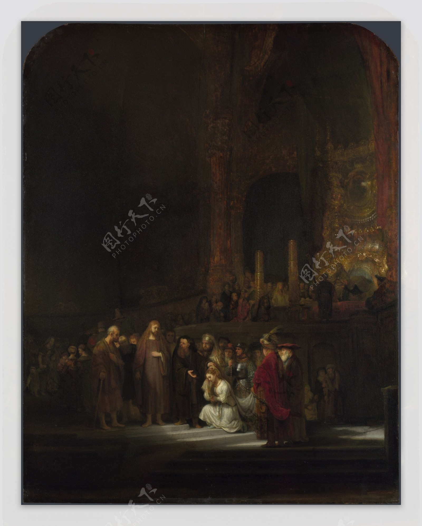 RembrandtTheWomantakeninAdultery高清西方古典人物宗教人物神话人物巴洛克艺术油画装饰画