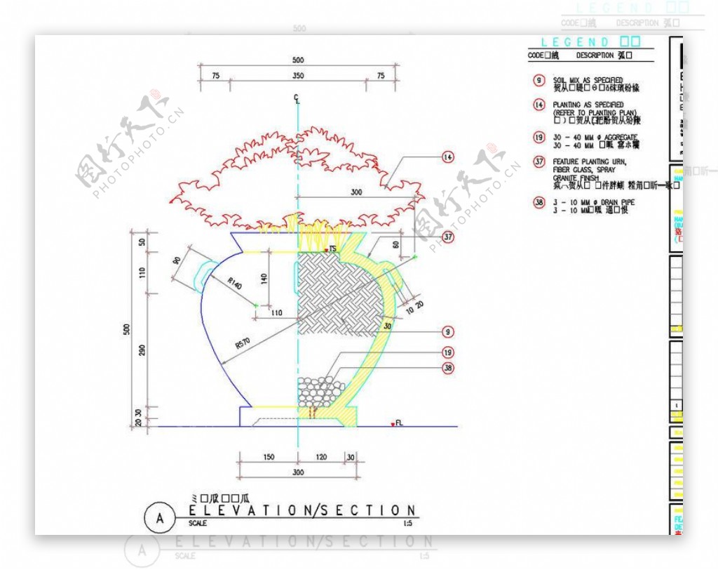 杭州山水人家景观细部CAD图纸