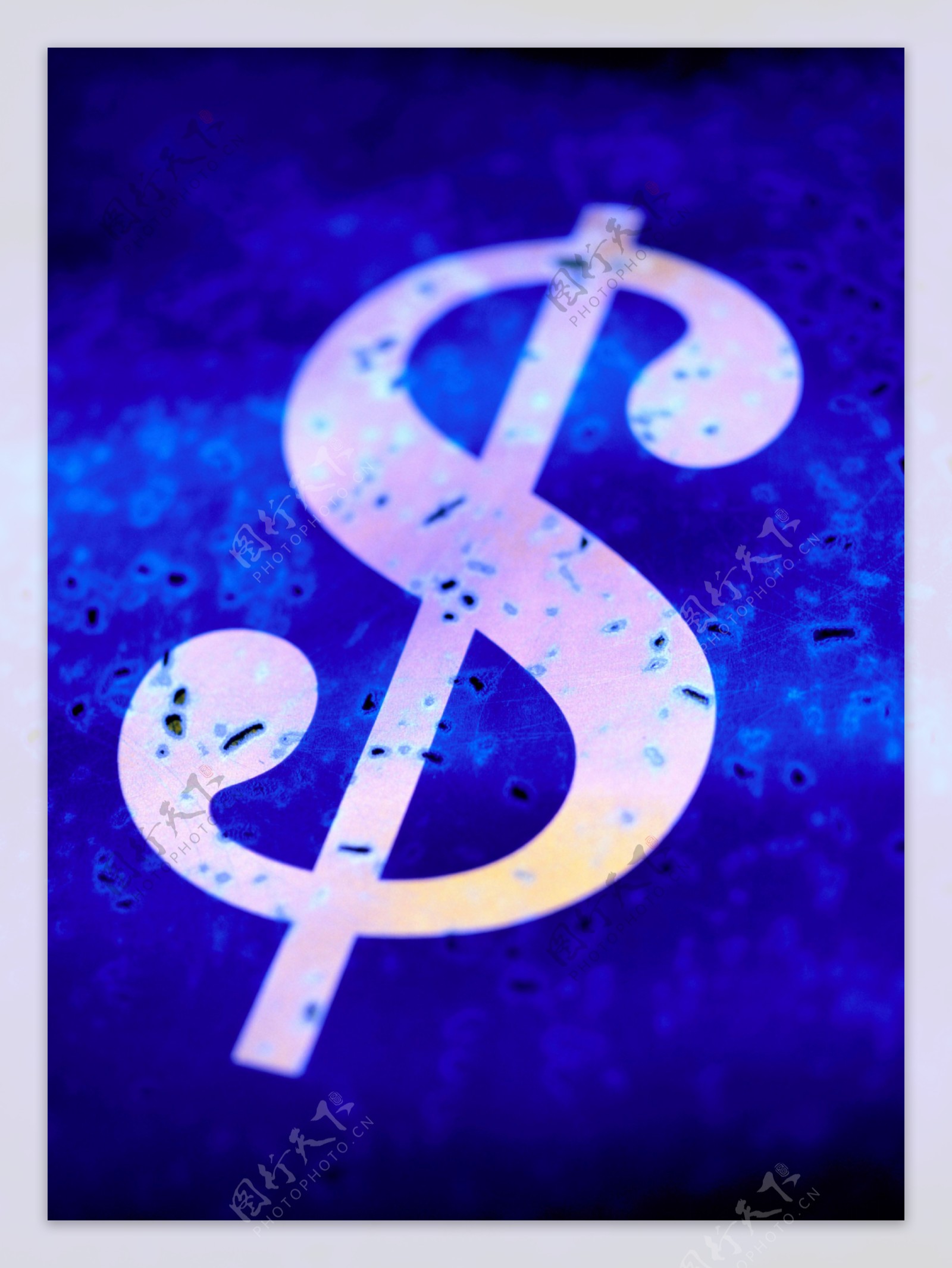 蓝色格调人民币符号印象印钞防伪技术