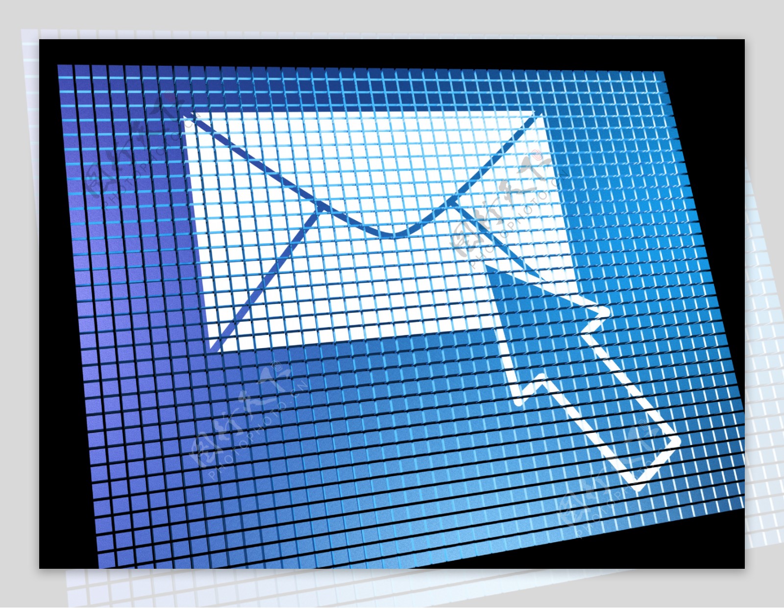 电子邮件图标在屏幕显示电子邮件或接触的选择