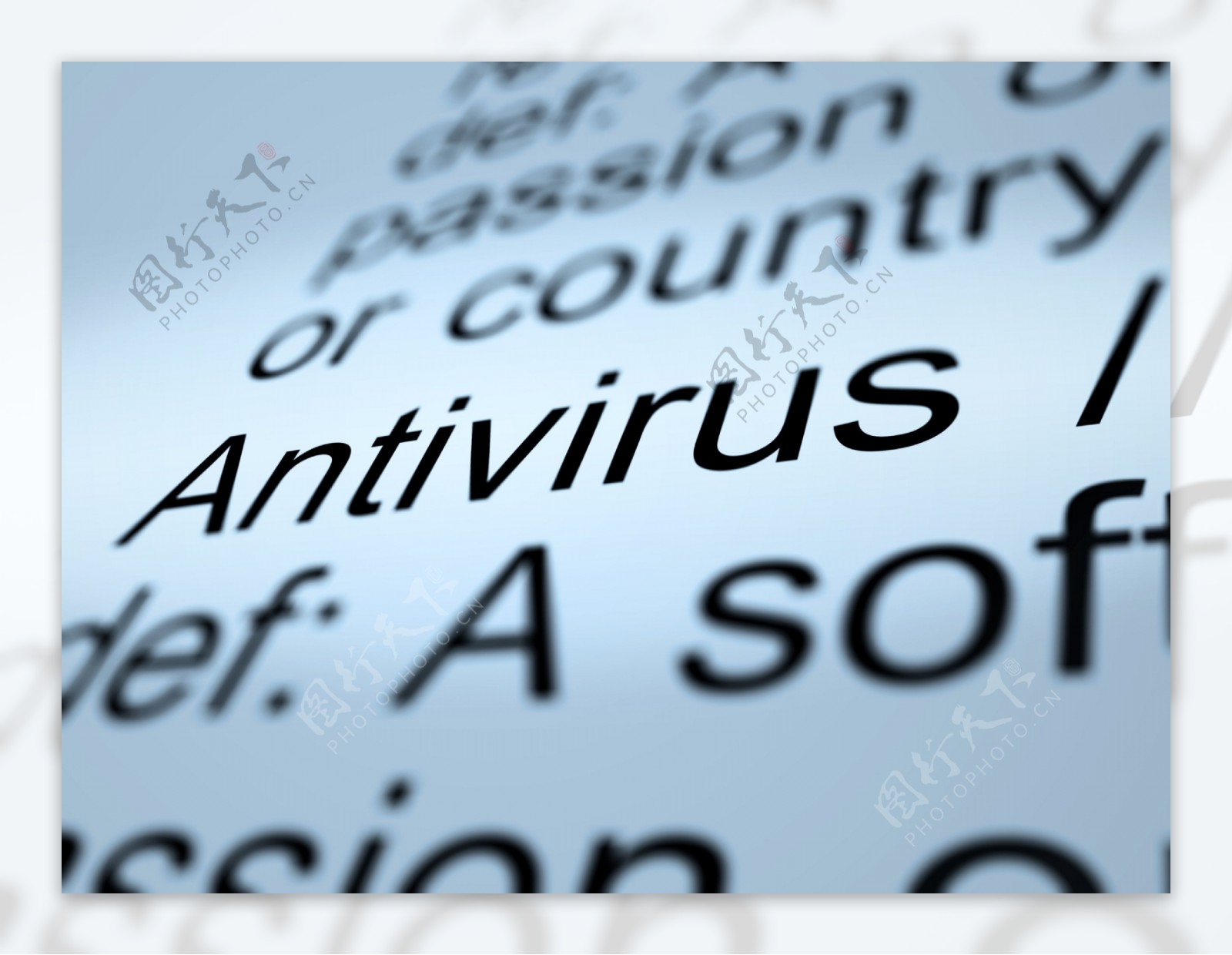 反病毒定义特写显示计算机系统安全