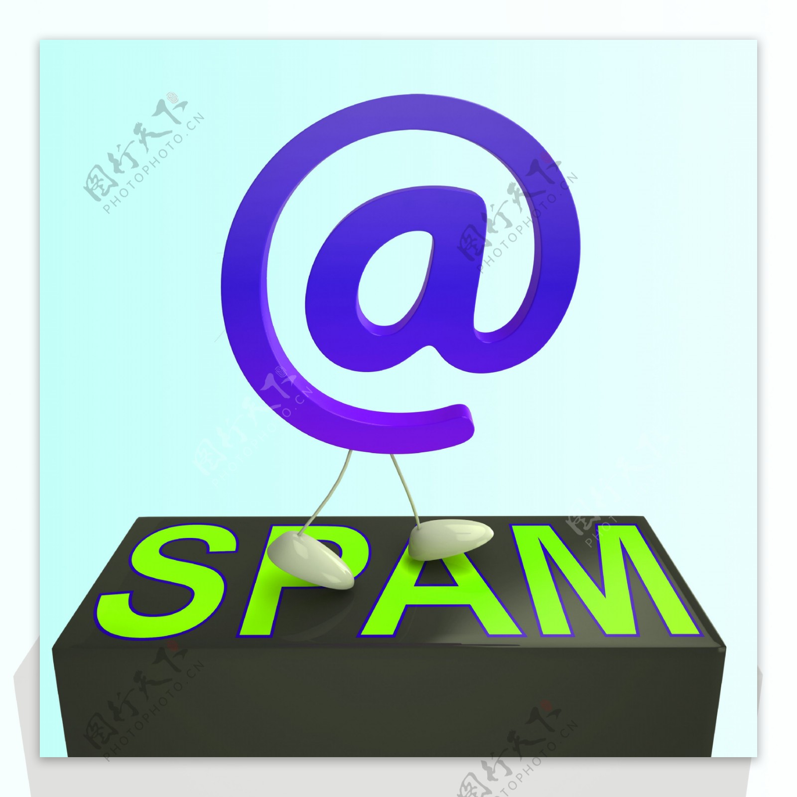 在符号显示电子垃圾邮件垃圾邮件的恶意