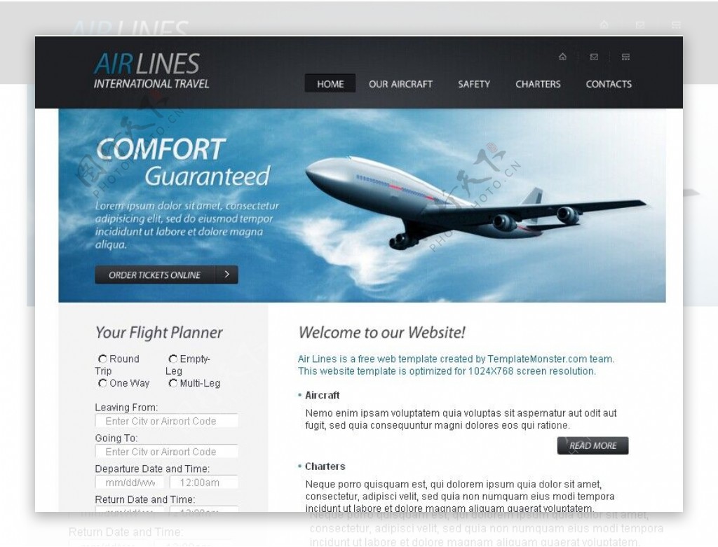航空公司企业html5模板