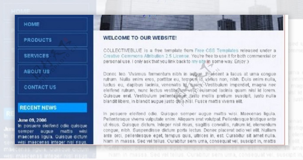 蓝色企业介绍动态网页模板
