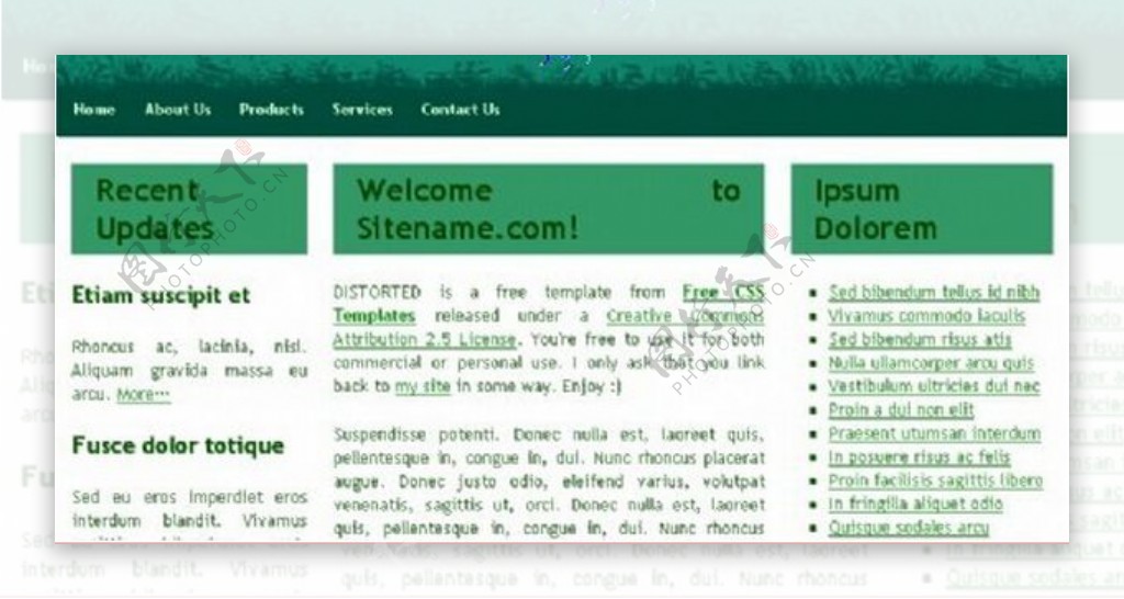 绿色三列信息企业网页模板