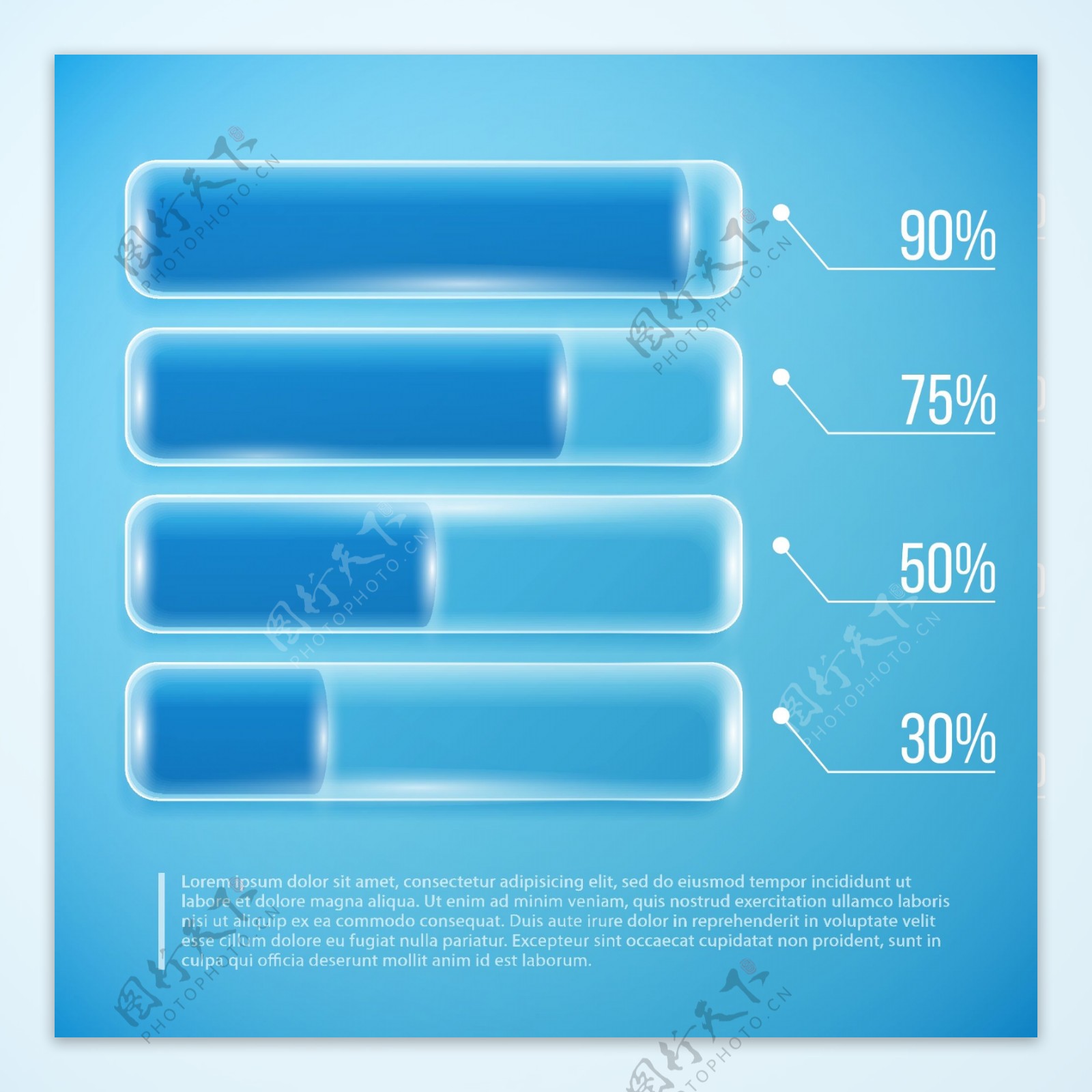 3D蓝色信息图表图片