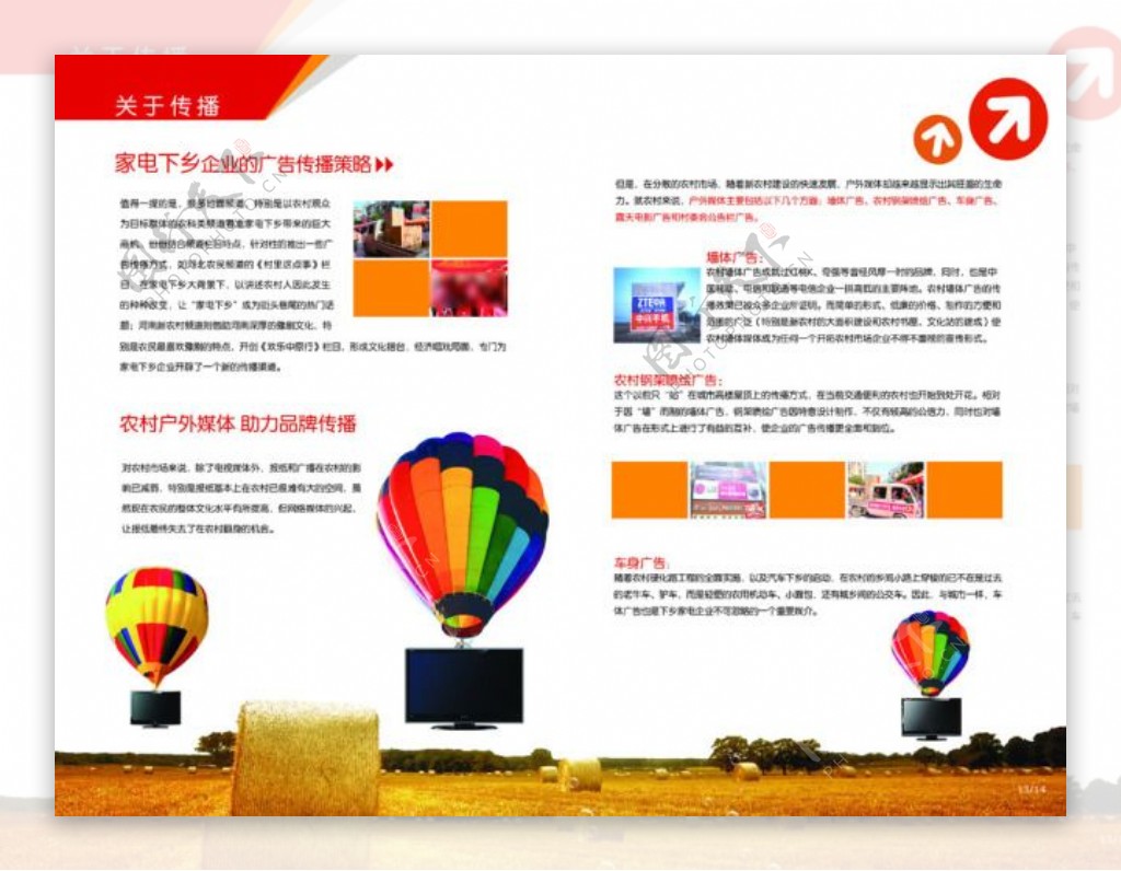 企业气球画册内页设计模板