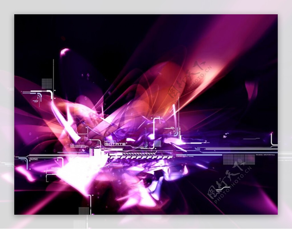 紫色炫光科技PPT背景图片