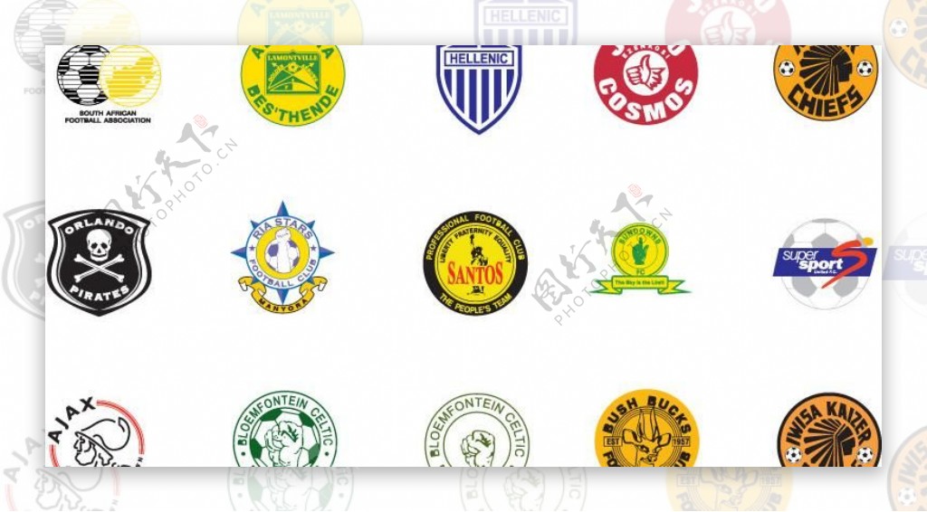 全球2487个足球俱乐部球队标志南非图片