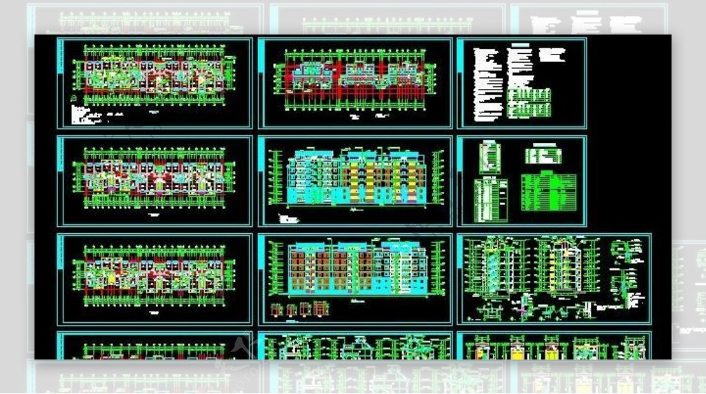 七层住宅小区建筑全套施工图