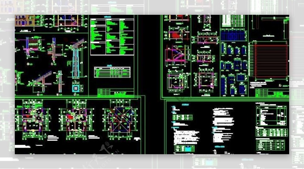 二层别墅建筑电气水施结构图nbsp12x13